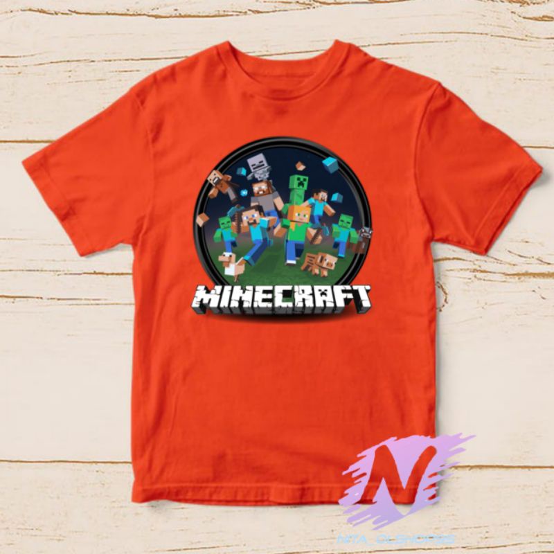 kaos anak minicraft baju karakter anak minecraft