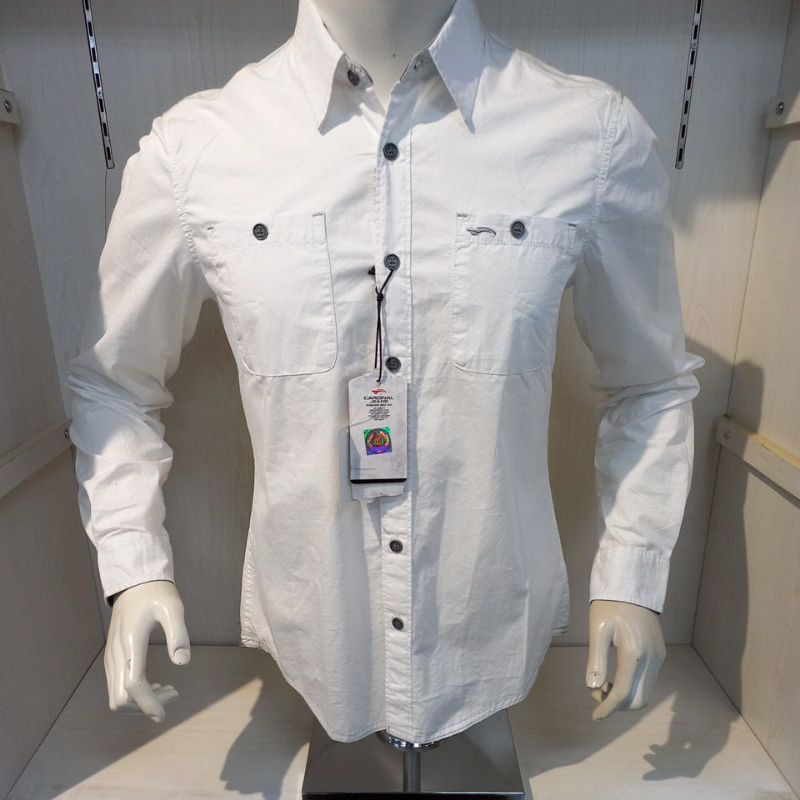 KEMEJA PUTIH LENGAN PANJANG CARDINAL JEANS [ORIGINAL] CAKAI 00891J 08A (SLIM FIT)