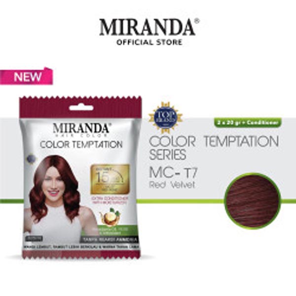 MIRANDA Hair Color Temptation 20ml BPOM | Cat Pewarna Rambut Sachet Instan 15 Menit Colour Cepat_Kosmetika1