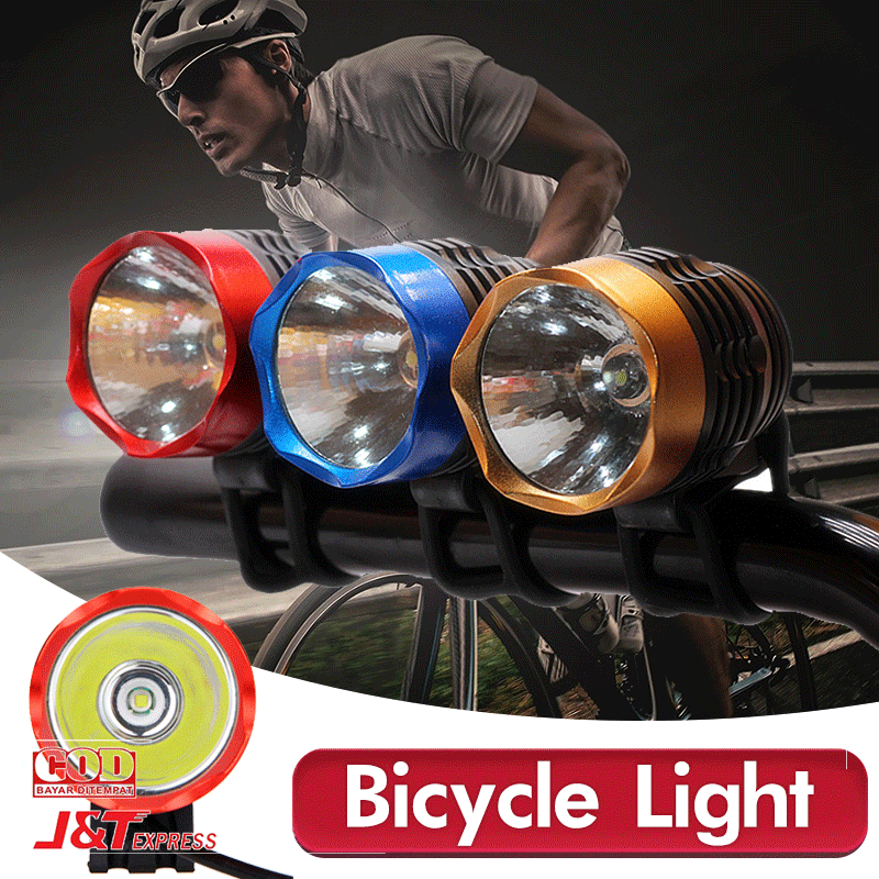 Bahan Plastik Ringan Sepeda Built-in 2032 Battery X2 Headlight 3 Block Light Long Shot