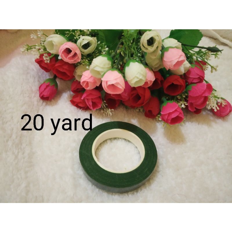 floral tape / flower tape / solasi / floraltape / isolasi / pelipit tangkai bunga /bahan bunga kain stoking / kain bahan bunga setoking bunga nylon flower murah tebal