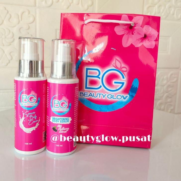 Ready Stock PAKET BODY SIANG MALAM BEAUTY GLOW BRIGHTENING BODY SERUM ORIGINAL 100% BG SKINCARE ⇦