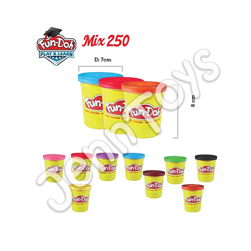 JennToys - Mainan Anak Fun-doh Mainan Lilin Fun Doh Refill [SATUAN] Fundoh Refill MIX 250