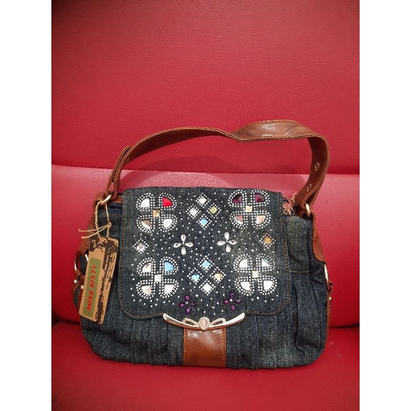Tas bahan Jeans miss sixty ori, embos