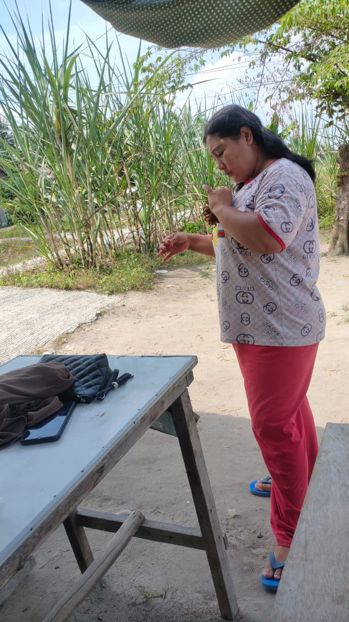 Atasan Batik Wanita Blouse Motif Kangkung Kombinasi Motif Parang Warna Coklat Muda Terlaris 2021