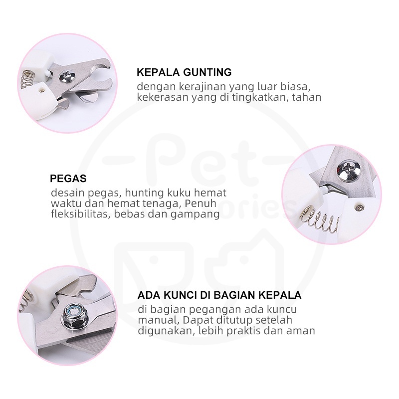 Gunting Kuku Dan Kikir Set Kucing Anjing Stainless Steel Pet Nail Clipper Set perawatan Kuku Grooming Hewan