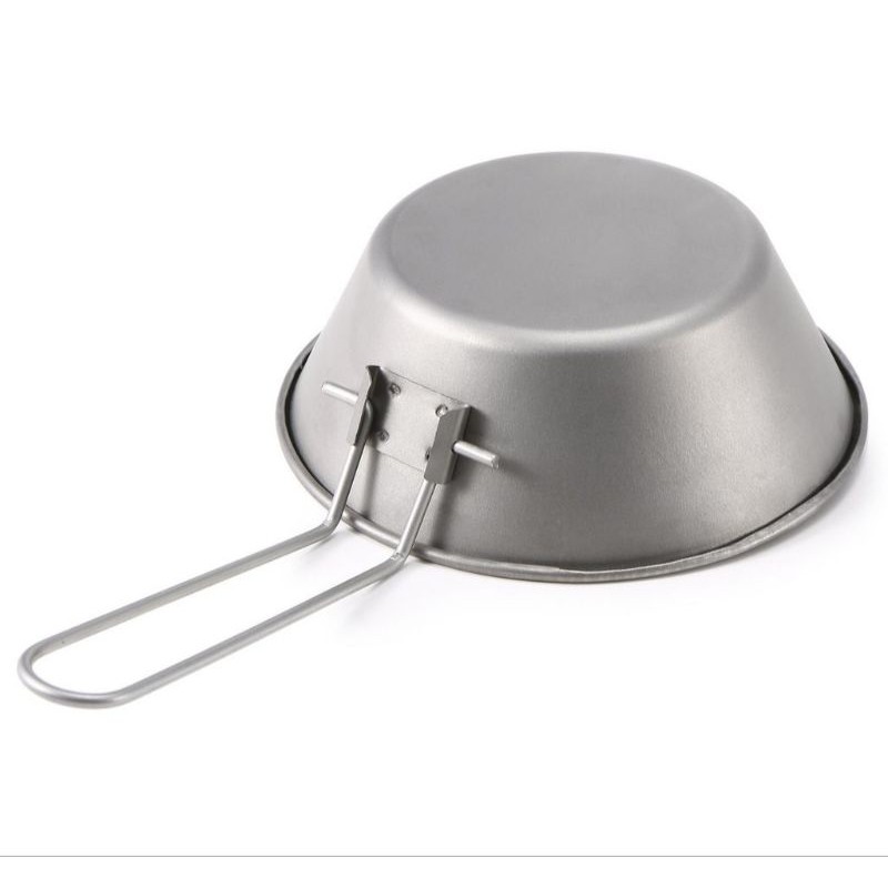 Lixada titanium bowl Ultralight with foldable handle panci mangkuk
