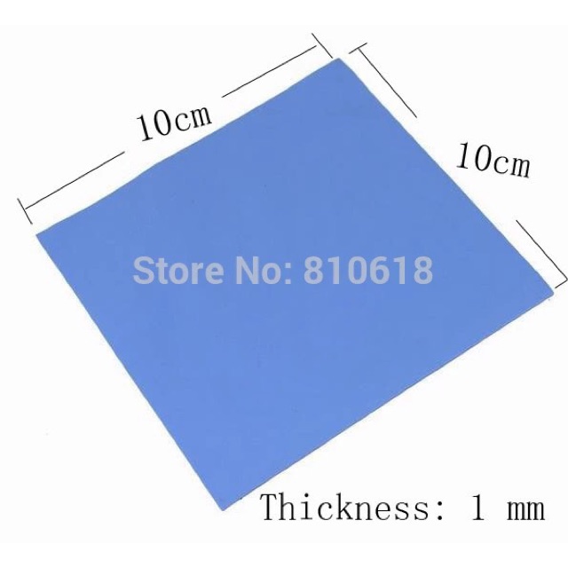 Termal Pad 100mm x 100mm x 1 mm GPU CPU Heatsink Cooling Konduktif Silikon Pad Kualitas Tinggi