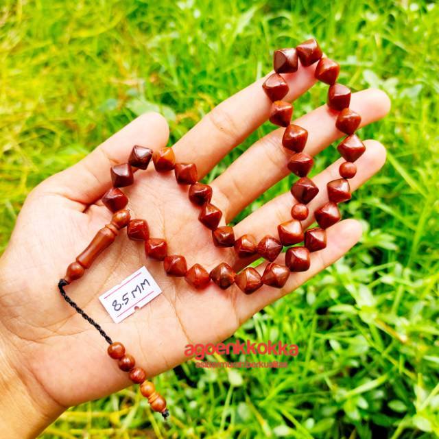 Tasbih 33 wajik polos 8,5 mm coklat kokka kaukah