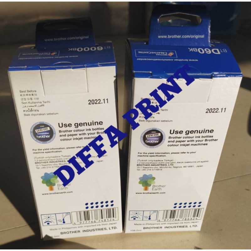 TINTA BROTHER BTD60Bk &amp; BT5000c,m,y for Printer DCP-T300 DCP-T500W DCP-T700W MFC-T800W HL-T4000DW