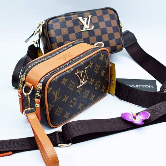 Tas lv snapsot selempang 2ruang uk mini impor tipe 2229