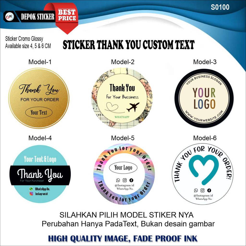 

Stiker label THANK YOU CUSTOM