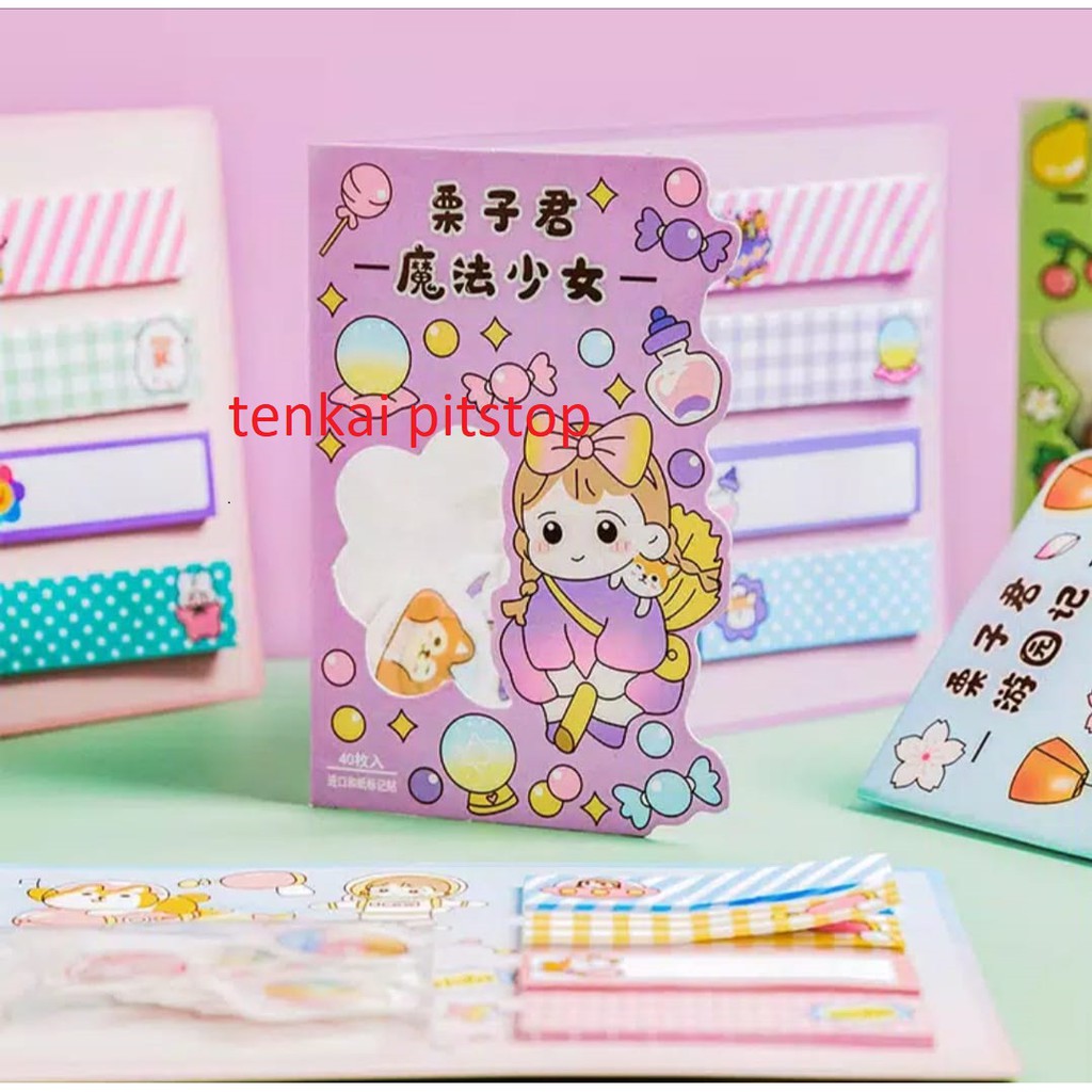 

Stiker+Sticky notes Kawaii Set Impor for Bujo, Scrapbook,Diary,Planner,Reward Anak