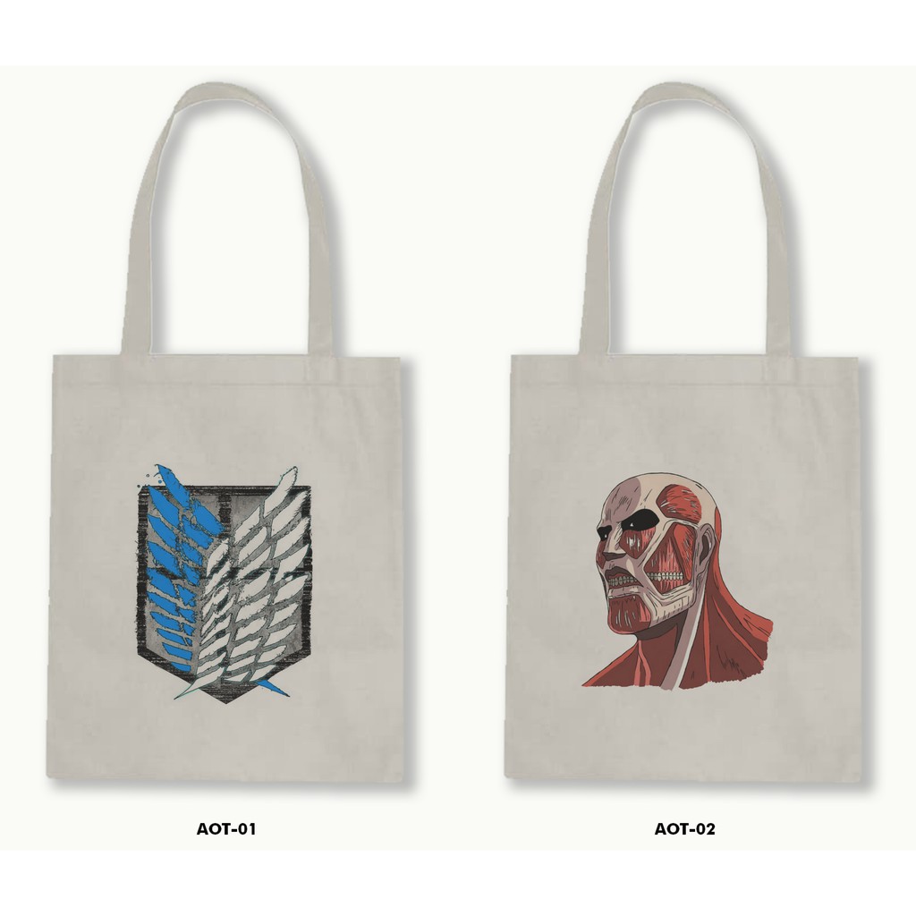 TOTE BAG BLACU  - ATTACK ON TITAN