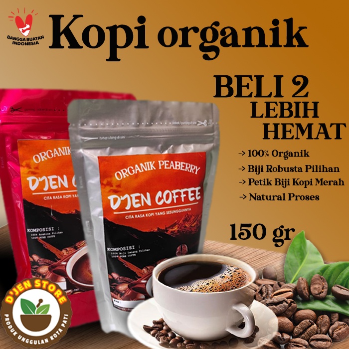 

Kopi Bubuk 100% Organik Peaberry Arabica