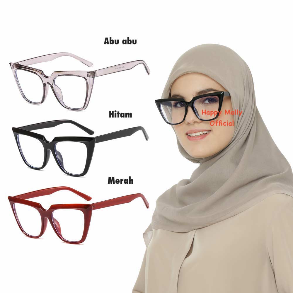 Kacamata Anti Radiasi Eye Cat (Design Korea) Wanita Hijab - HM604 ( Group ) FREE Kotak Kacamata