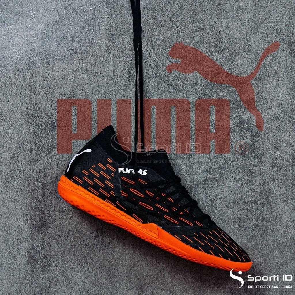 Sepatu Futsal Puma Future 6.3 IT - Black/Shocking Orange 106193-01 Original