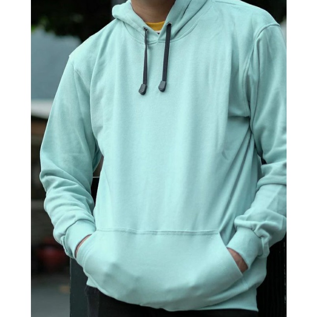 S - XXXXXL(6XL) Zip Hoodie POLOS Hijau Toska Green Tosca BIGSIZE OVERSIZE Jaket Resleting Loose Long Sleeve Basic Warna Soft Sweater Unisex