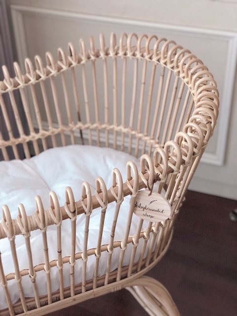 rattan baby crib