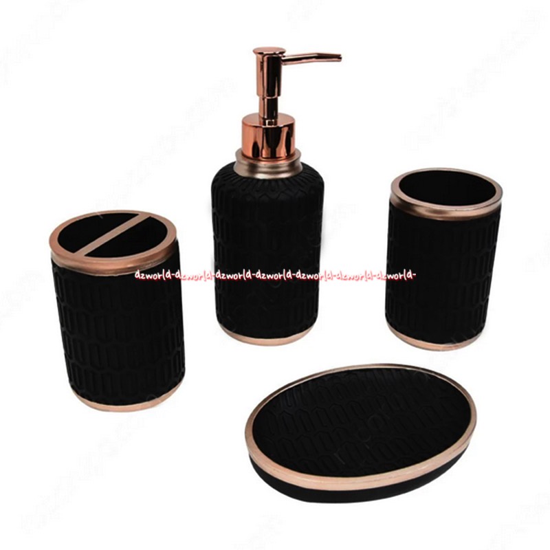 Kris Bathroom Accessories 4pcs Tempat Perlengkapan SabaKris Bathroom Accessories 4pcs Tempat Perlengkapan Sabun Batang Cair Gelas Kumur Kumur Untuk Kamar Mandi Bath Room Warna Putih Hitam Biruun Gelas