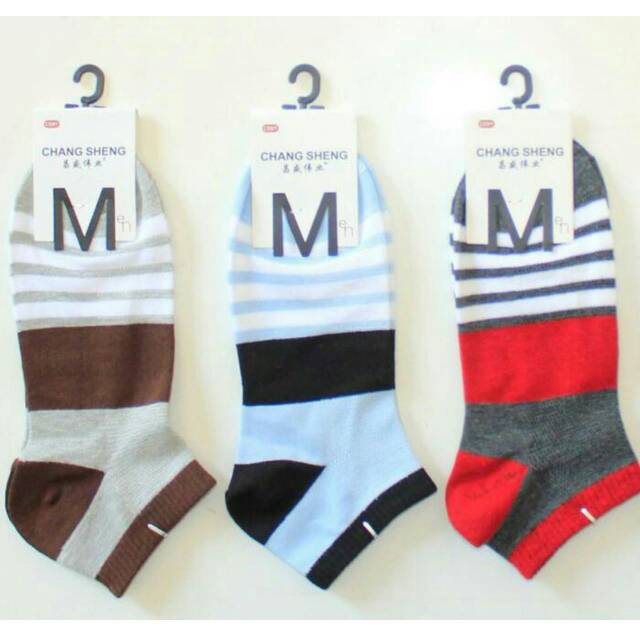 Kaos Kaki Pria Premium Salur Warna Men Socks Premium Quality Tebal Semata Kaki Import