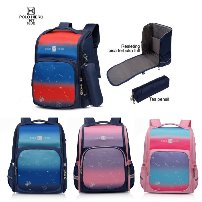 (BagShop) Tas Anak Sekolah Polo Hiero 1977 Ransel Backpack Tas Fashion Best Selller Tas Anak Laki La