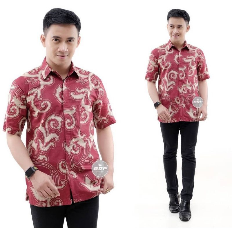 Kemeja baju hem batik pria seragam putihan