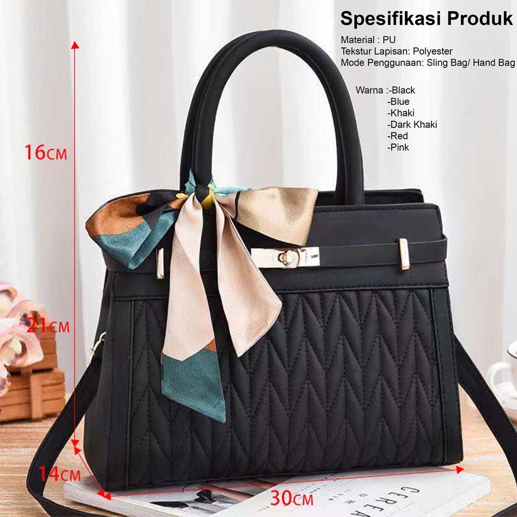 Tas Selempang Wanita Sling Bag Tas Bahu Wanita Import Syal Sutra