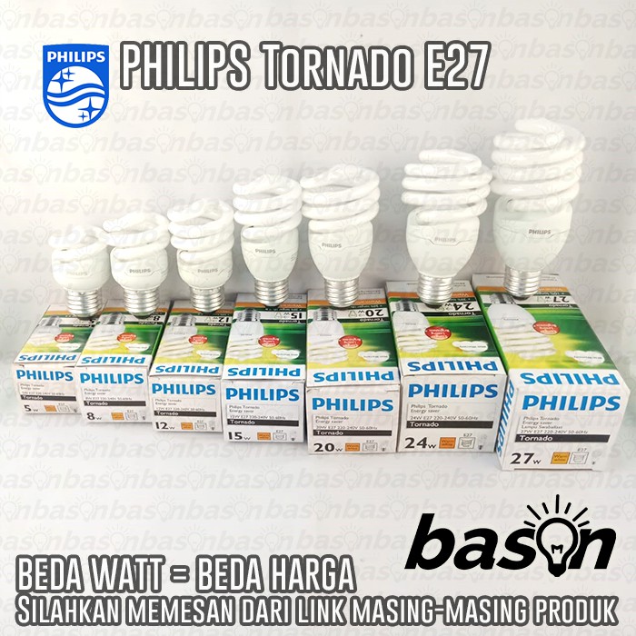 PHILIPS Tornado 15W | Lampu Spiral Hemat Energi | E27