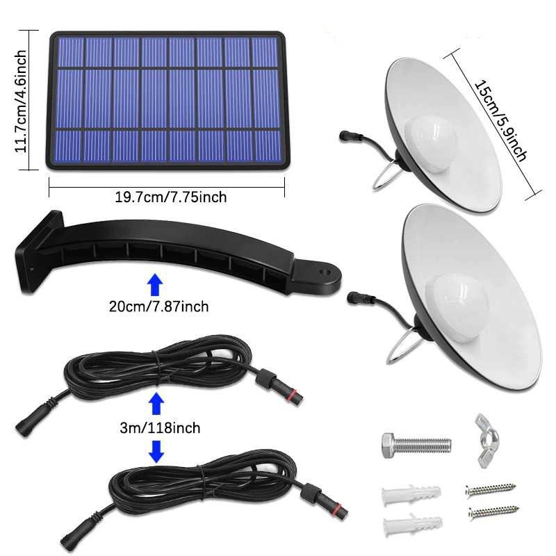 Lampu Solar 16 LED 2Pcs Split Indoor Outdoor Waterproof 5500mAh 3Meter