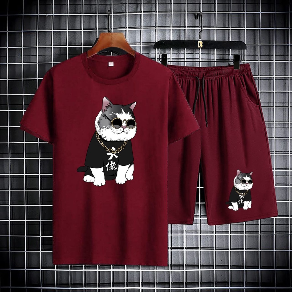 tototashop.Bisa Cod Setelan Baju Lengan Pendek Plus Celpen/SETELAN KUCING CS/Setelan Model Terbaru /Setelan Paling Murah /Setelan Paling Keren .SIZE , M , L , XL ,