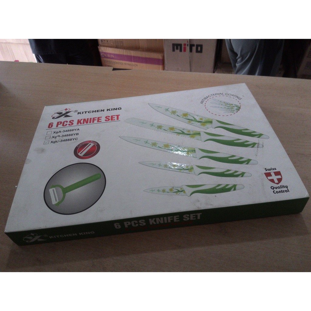 Pisau Set Keramik Anti Bacteri 1 Set (KITCHEN KING)