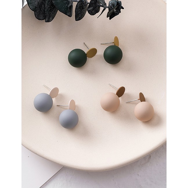 LRC Anting Tusuk Fashion Geometric Round Bead Ball Earrings D28087