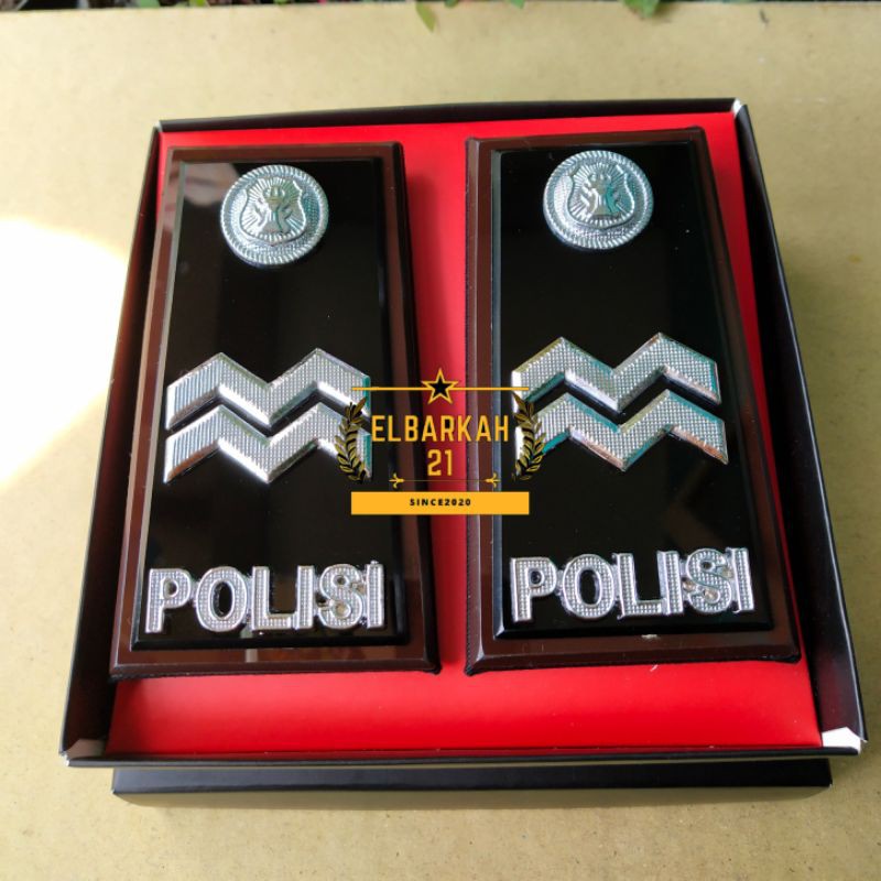 PANGKAT AIPTU PDH FUL AKRILIK LIS COKLAT / PANGKAT POLISI