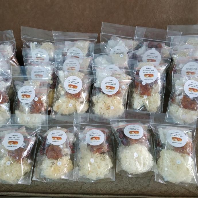 

Paket snow bird nest ,peach gum dessert premium quality , 8 porsi