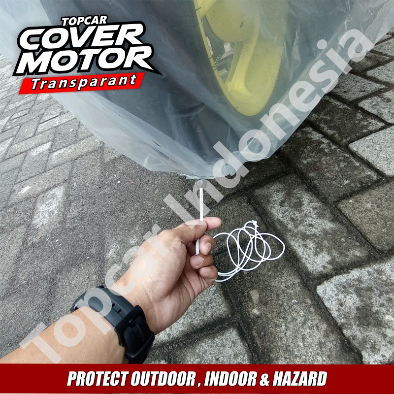 Topcar Cover Motor Transparan Nmax Yamaha Plastik Waterproof  Indoor Outdoor Anti Air Sarung Pelindung Pembungkus Penutup Body Jok Cat Sepeda Metic Sport Trail Moge