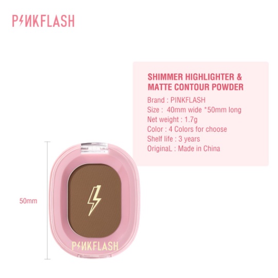 PINKFLASH OhMyShow – Highlighter &amp; Contour, Lembap, Shimmer, 4 Warna