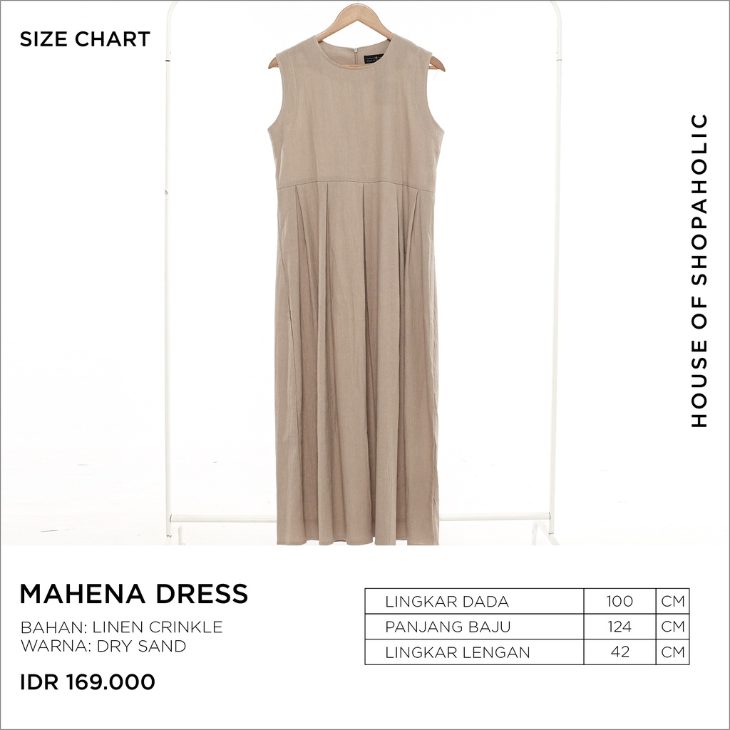 Hosofshopaholic - MAHENA DRESS - Pakaian Wanita - Dress - Casual Dress - Sleeveless Dress - Maxi Dress - Dress Linen - Lentera Collection - Allsize-DRY SAND