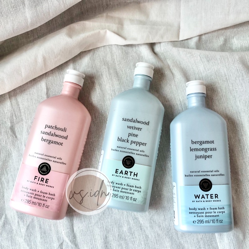 [ SALE ] Aromatherapy SERIES Body Wash & Foam Bath Body Works Earth / Fire / Water