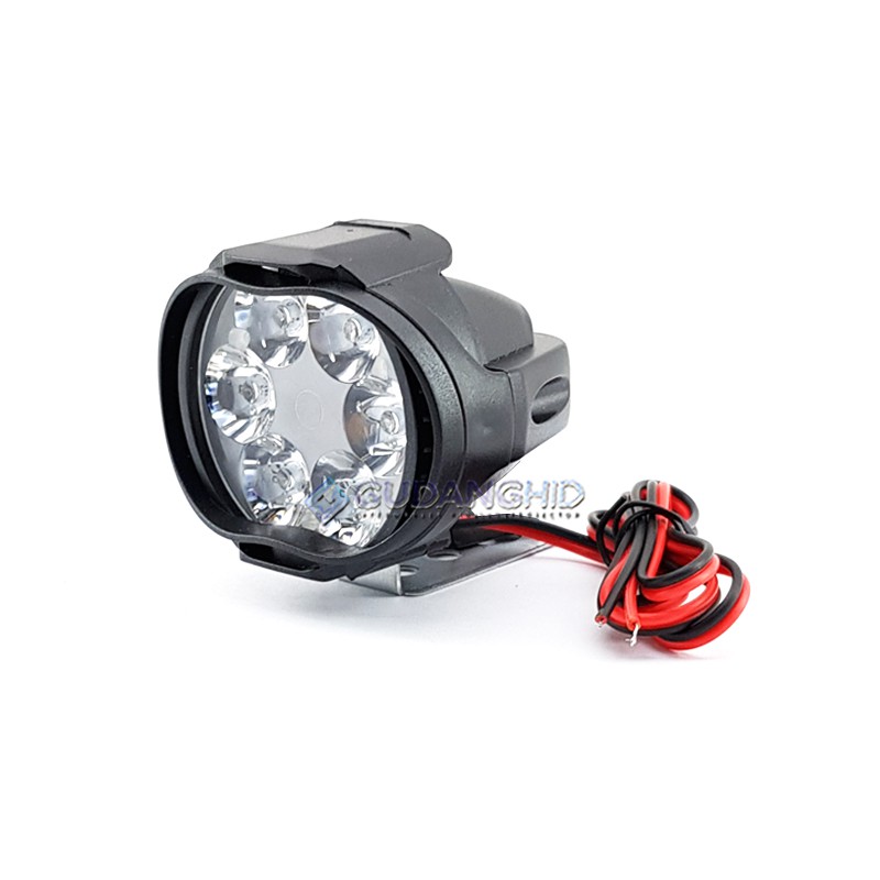 Lampu Tembak Sorot LED Spion Motor Cree 6 Mata 6W 12V-24V Spotlight