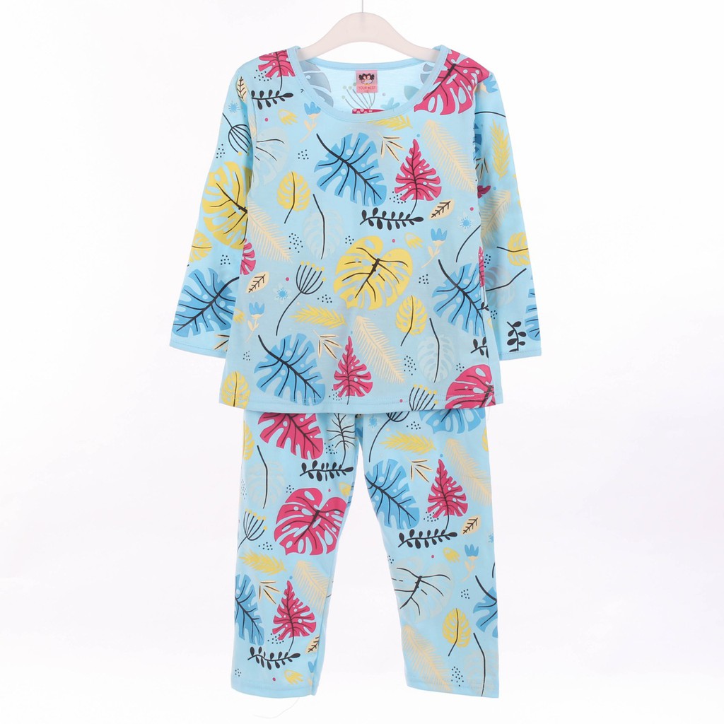 SETELAN FASHION KLEPON SRA162 BAJU ANAK PEREMPUAN MOTIF DAUN JANDA BOLONG BAHAN KAOS 2-7 TAHUN-7