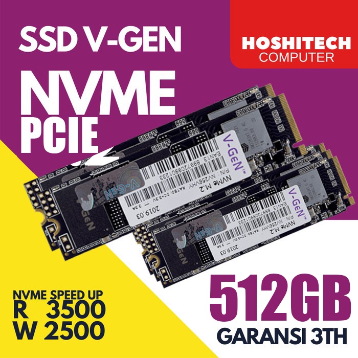 VGEN NVME 128GB 256GB 512GB HYPER  V-GEN SSD PCIE GEN 3 GARANSI 3TH