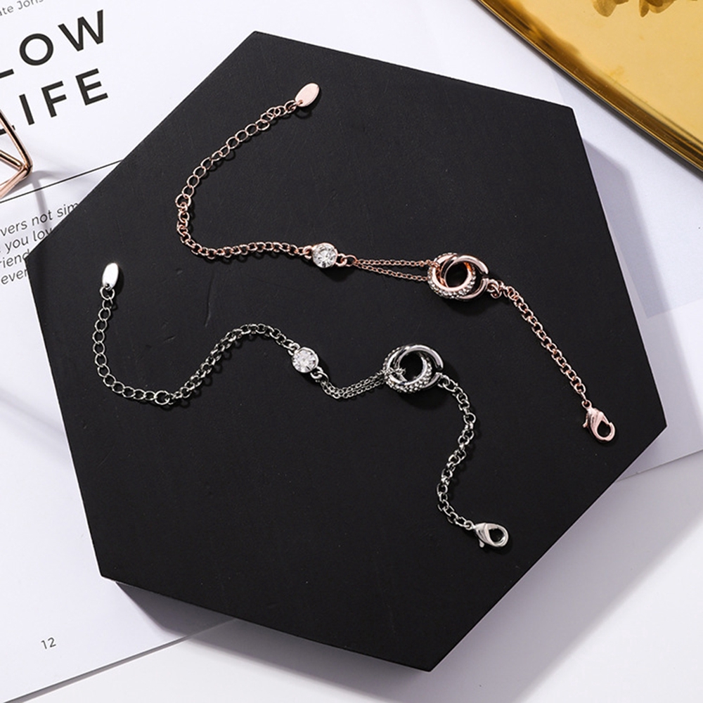 【COD Tangding】Double Circle Round Bracelet Korea Fashion Style Jewellery Accessory