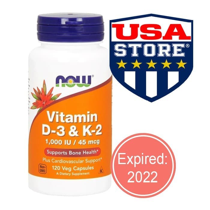 Now Vitamin D-3 & K-2 120 Capsule