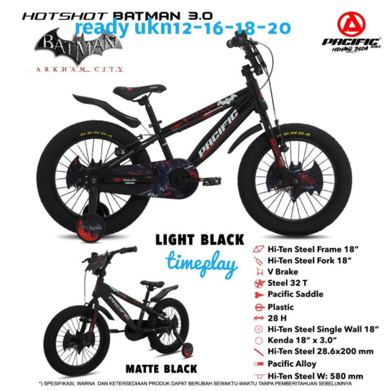 Pacific Hotshot Batman 3.0 Sepeda Pacific Bmx Anak/ 12 16 18 Bmx Hotshot Batman Ban Besar 3.0