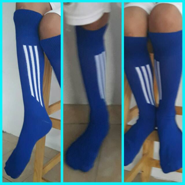 Kaos Kaki Futsal Anak Laki - Laki Biru Strip Putih