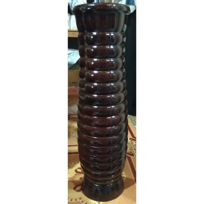 VAS BUNGA SPIRAL KAYU JATI UKURAN BESAR