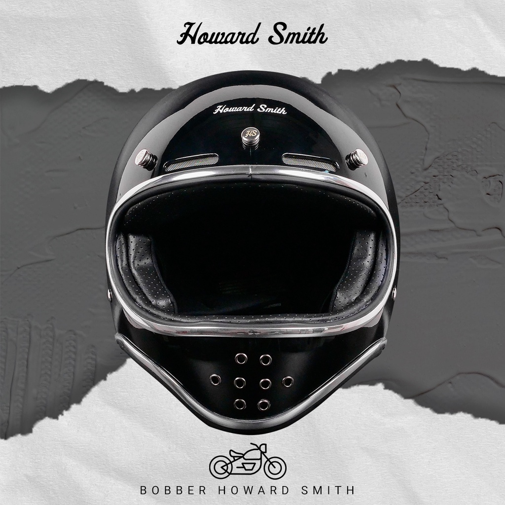 Howard Smith Bobber Retro Helm Full Face - Deep Black