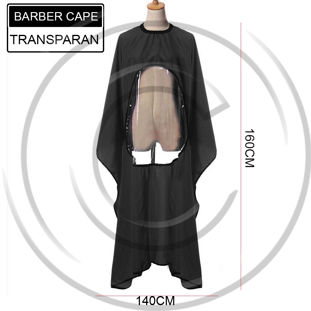 Barber Cape Tranparan Tengah / Kain Kep Pangkas Tranparant / Kip Potong Rambut Salon - CO