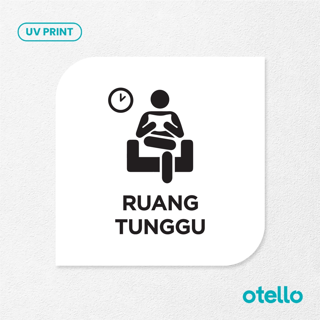 Ruang Tunggu Sign Board Akrilik Tempel Dinding Papan Acrylic Restoran Dinding Petunjuk Toko Cafe